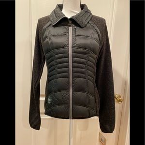 Michael Kors lightweight mixed media down jacket black charcoal S